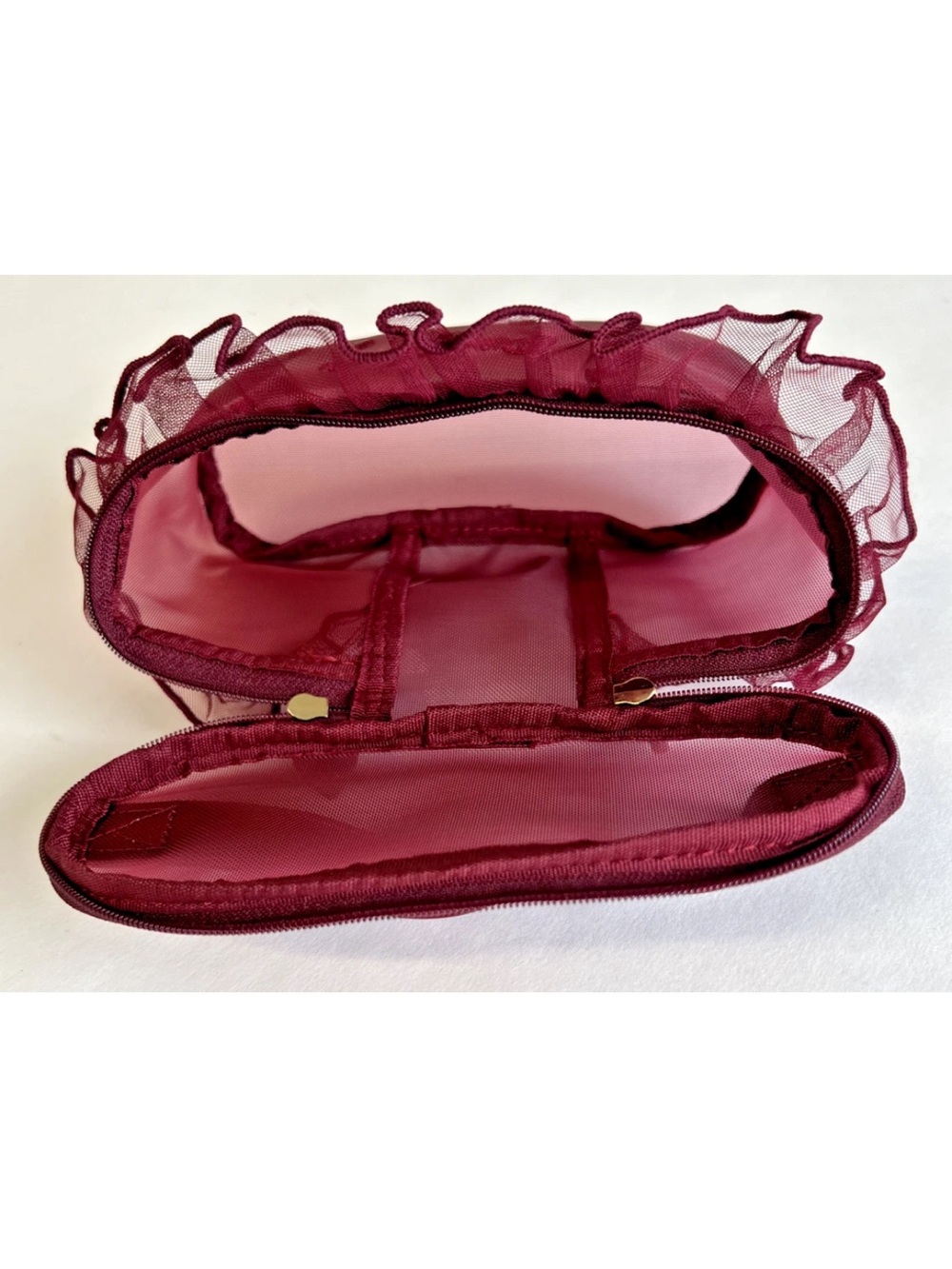 Burgundy Heart-Accent Cosmetic Case - Picture 4 of 8